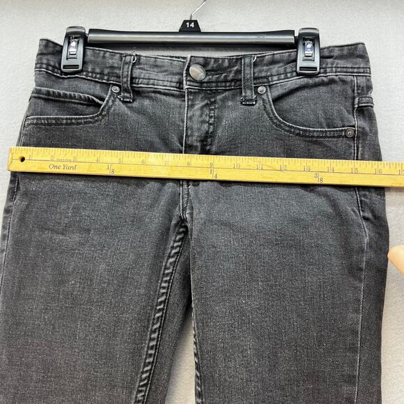 Free People Jeans Women's 27 (4) Black Classic Skinny Raw Hem Preppy Normcore - Picture 11 of 14
